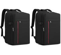 Kono Mochila Viaje Cabina Avion 40x25x20 para Ryanair, Maleta Cabina 20 L, Pequeñas para Manejo Fácil para Trabajo Escuela Viaje,Negro (Paquete de 2)