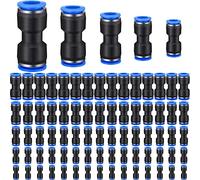 Konohan 100 Pieces Air Hose Fittings Air Line Fittings Straight Push to link 4 6 8 10 12 mm Quick Release Pneumatic Connectors Plastic Straight Tube Connector Push to Connect Fittings for Tube