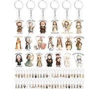 Konohan Llavero católico de santos, regalos católicos para mujeres y hombres, bautismo, confirmación, recuerdo de iglesia cristiana, Varios colores, 1.77 x 1.96 inches/4.5 x 5 cm