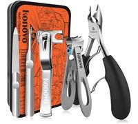 Konovo Cortaúñas para personas mayores, uñas gruesas para adultos, mango largo, apertura de mandíbula, cortaúñas resistente, 5 unidades