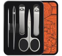 Konovo Juego de cortaúñas de 5 piezas, juego de manicura de acero inoxidable, kit de aseo de uñas de viaje para hombres y mujeres, cortaúñas de pies y manos