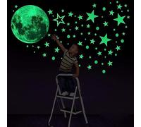 Konsait Luminoso Pegatinas de Pared, 435pcs Puntos Luna y Estrellas fluorescentes para techo, pegatinas fluorescentes pegatinas luminosas para pared Decoración Habitación de Niños Niña Bebé