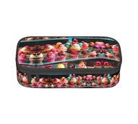 KoNsev Beautiful World - Estuche organizador de escritorio de oficina con estampado de tribu arcoíris para adultos, bolsa de almacenamiento grande para bolígrafos, Helado, Talla única, Compacto