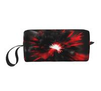 KoNsev Bolsa de aseo de viaje para hombres y mujeres, organizador de accesorios, monedero pequeño, bolsa pequeña, explosión de ráfaga, color rojo y negro, talla única, Explosion Burst Rojo Negro,