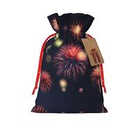 KoNsev Bolsa de regalo con cordón 3D de fuegos artificiales explosión, regalo de vacaciones, decoraciones de regalos para suministros de fiesta de Navidad
