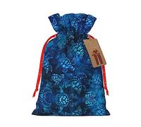 KoNsev Bolsa de regalo con cordón azul tortuga marina, regalo de vacaciones, decoraciones de regalos para suministros de fiesta de Navidad