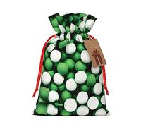 KoNsev Bolsa de regalo con cordón blanco y verde, regalo de vacaciones, decoraciones de regalos para suministros de fiesta de Navidad