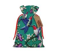 KoNsev Bolsa de regalo con cordón bordado de colibríes, regalo de vacaciones, decoración para Navidad y Halloween, suministros de fiesta de 4.7 x 6.9 pulgadas