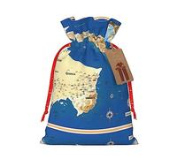KoNsev Bolsa de regalo con cordón con estampado de mapa de Grecia, regalo de vacaciones, decoraciones de regalos para suministros de fiesta de Navidad