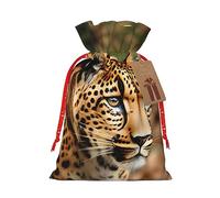 KoNsev Bolsa de regalo con cordón con patrón de leopardo, regalo de vacaciones, decoración para suministros de fiesta de Navidad y Halloween, 8.3 x 11.8 pulgadas