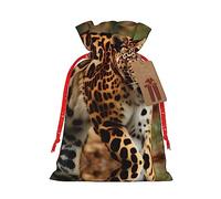 KoNsev Bolsa de regalo con cordón con patrón de leopardo, regalo de vacaciones, decoraciones de regalos para suministros de fiesta de Navidad
