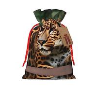 KoNsev Bolsa de regalo con cordón con patrón de leopardo, regalo de vacaciones, decoraciones de regalos para suministros de fiesta de Navidad