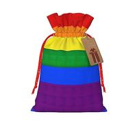 KoNsev Bolsa de regalo con cordón de bandera arcoíris, regalo de vacaciones, decoraciones de regalos para suministros de fiesta de Navidad