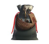 KoNsev Bolsa de regalo con cordón de barco pirata nórdico, regalo de vacaciones, decoraciones de regalos para suministros de fiesta de Navidad