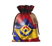 KoNsev Bolsa de regalo con cordón de bloque de color de la bandera de Venezuela, regalo de vacaciones, suministros de fiesta de Navidad 8.3 x 11.8 pulgadas