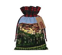 KoNsev Bolsa de regalo con cordón de bloque de color Italia-Toscana, regalo de vacaciones, suministros de Navidad, decoración de Halloween, 4.7 x 6.9 pulgadas