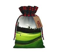 KoNsev Bolsa de regalo con cordón de bloque de color verde para campo de golf, regalo de vacaciones, suministros de Navidad, decoración de Halloween, 4.7 x 6.9 pulgadas