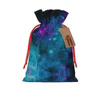 KoNsev Bolsa de regalo con cordón de cielo estrellado morado, regalo de vacaciones, decoraciones de regalos para suministros de fiesta de Navidad