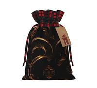 KoNsev Bolsa de regalo con cordón de color dorado y negro, suministros de Navidad, decoración de Halloween, 4.7 x 6.9 pulgadas