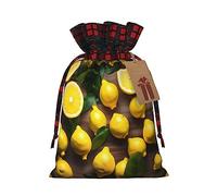 KoNsev Bolsa de regalo con cordón de color limones tropicales frescos, regalo de vacaciones, suministros de fiesta de Navidad 8.3 x 11.8 pulgadas