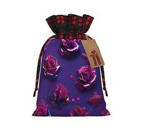 KoNsev Bolsa de regalo con cordón de color rosa con lentejuelas brillantes, regalo de vacaciones, suministros de Navidad, decoración de Halloween, 4.7 x 6.9 pulgadas