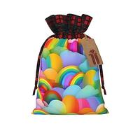 KoNsev Bolsa de regalo con cordón de colores con patrón de corazones arcoíris, regalo de vacaciones, suministros de Navidad, decoración de Halloween, 4.7 x 6.9 pulgadas