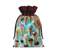 KoNsev Bolsa de regalo con cordón de colores para conos de helado, regalo de vacaciones, suministros de Navidad, decoración de Halloween, 4.7 x 6.9 pulgadas