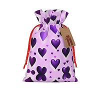 KoNsev Bolsa de regalo con cordón de corazones morados, decoración para Navidad y Halloween, suministros de fiesta de 4.7 x 6.9 pulgadas