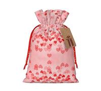 KoNsev Bolsa de regalo con cordón de corazones rojos, regalo de vacaciones, decoración para Navidad y Halloween, suministros de fiesta de 4.7 x 6.9 pulgadas