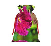 KoNsev Bolsa de regalo con cordón de flor de hibisco, regalo de vacaciones, decoración para Navidad y Halloween, suministros de fiesta de 4.7 x 6.9 pulgadas