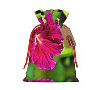 KoNsev Bolsa de regalo con cordón de flores de hibisco, regalo de vacaciones, decoraciones de regalos para suministros de fiesta de Navidad