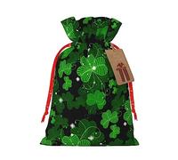 KoNsev Bolsa de regalo con cordón de hojas del día de San Patricio, regalo de vacaciones, decoraciones de regalos para suministros de fiesta de Navidad