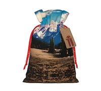 KoNsev Bolsa de regalo con cordón de las Montañas Rocosas, regalo de vacaciones, decoración para suministros de fiesta de Navidad y Halloween, 8.3 x 11.8 pulgadas