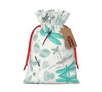 KoNsev Bolsa de regalo con cordón de libélula verde, regalo de vacaciones, decoraciones de regalos para suministros de fiesta de Navidad
