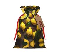 KoNsev Bolsa de regalo con cordón de limones tropicales frescos, regalo de vacaciones, decoración para suministros de fiesta de Navidad y Halloween, 8.3 x 11.8 pulgadas