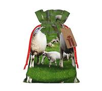 KoNsev Bolsa de regalo con cordón de oveja y corderos, regalo de vacaciones, decoraciones de regalos para suministros de fiesta de Navidad