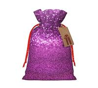 KoNsev Bolsa de regalo con cordón de purpurina púrpura brillante, regalo de vacaciones, decoración para suministros de fiesta de Navidad y Halloween, 4.7 x 6.9 pulgadas