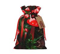 KoNsev Bolsa de regalo con cordón de setas rojas, regalo de vacaciones, decoraciones de regalos para suministros de fiesta de Navidad