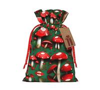 KoNsev Bolsa de regalo con cordón de setas rojas, regalo de vacaciones, decoraciones de regalos para suministros de fiesta de Navidad