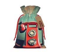 KoNsev Bolsa de regalo con cordón de teléfono retro de Londres de Inglaterra, regalo de vacaciones, decoración para Navidad y suministros de fiesta de Halloween 4.7 x 6.9 pulgadas