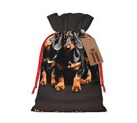 KoNsev Bolsa de regalo con cordón de tres perros salchichas, regalo de vacaciones, decoración para Navidad y Halloween, suministros de fiesta de 4.7 x 6.9 pulgadas