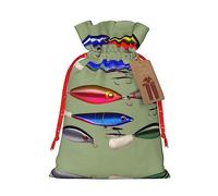 KoNsev Bolsa de regalo con cordón estilo señuelo de pesca, regalo de vacaciones, decoraciones de regalos para suministros de fiesta de Navidad