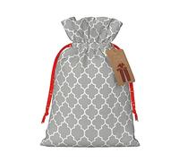 KoNsev Bolsa de regalo con cordón gris cuatrifolio, regalo de vacaciones, decoraciones de regalos para suministros de fiesta de Navidad