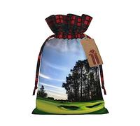 KoNsev Bolsa de regalo con cordón para campo de golf y árbol de color, regalo de vacaciones, suministros de Navidad, decoración de Halloween, 4.7 x 6.9 pulgadas