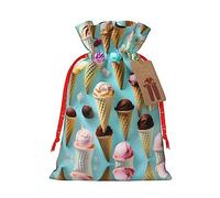 KoNsev Bolsa de regalo con cordón para conos de helado, regalo de vacaciones, decoración para Navidad y Halloween, suministros de fiesta de 4.7 x 6.9 pulgadas