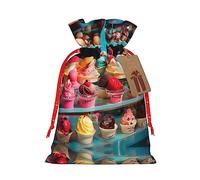 KoNsev Bolsa de regalo con cordón para helado, regalo de vacaciones, decoración para Navidad y Halloween, suministros de fiesta de 4.7 x 6.9 pulgadas