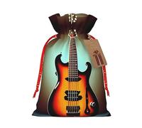 KoNsev Bolsa de regalo con cordón para instrumentos musicales de guitarra, bajo, decoración para Navidad y Halloween, suministros de fiesta de 8.3 x 11.8 pulgadas