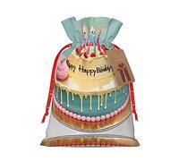 KoNsev Bolsa de regalo con cordón para pastel grande de feliz cumpleaños, regalo de vacaciones, decoración para suministros de fiesta de Navidad y Halloween, 8.3 x 11.8 pulgadas