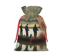 KoNsev Bolsa de regalo con cordón para pescadores de lago de pesca, regalo de vacaciones, decoración para Navidad y Halloween, suministros de fiesta de 4.7 x 6.9 pulgadas