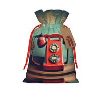 KoNsev Bolsa de regalo con cordón para teléfono de Inglaterra, Reino Unido, retro, regalo de vacaciones, decoraciones de regalos para suministros de fiesta de Navidad